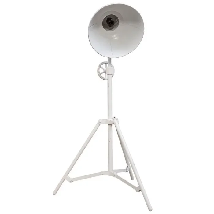 Lampara de pie de metal blanca 30x30x105