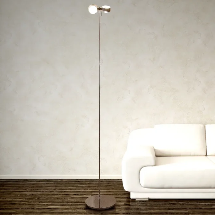 Lámpara de pie flexible PUK FLOOR, cromo mate, 2 luces.