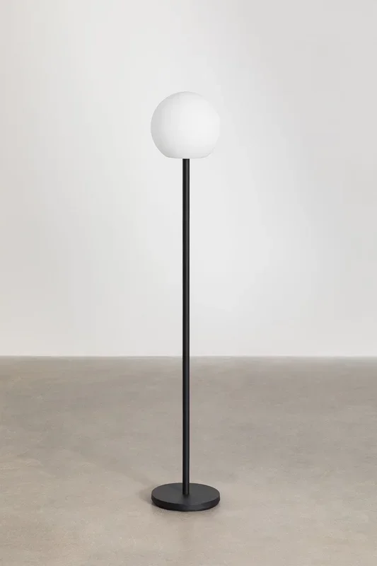 Lámpara de Pie LED Inalámbrica en Hierro para Exterior Kiemery Negro – SKLUM