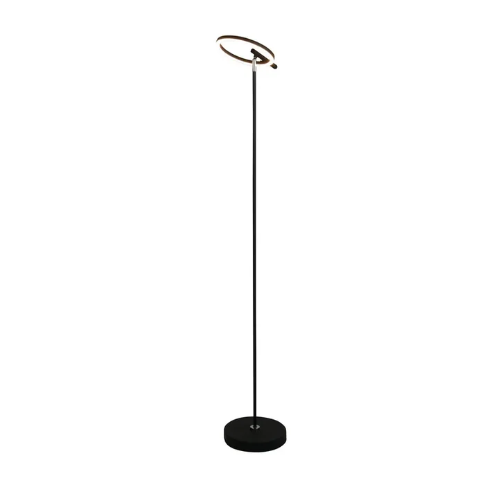 Lámpara de pie LED Space, negra, metal