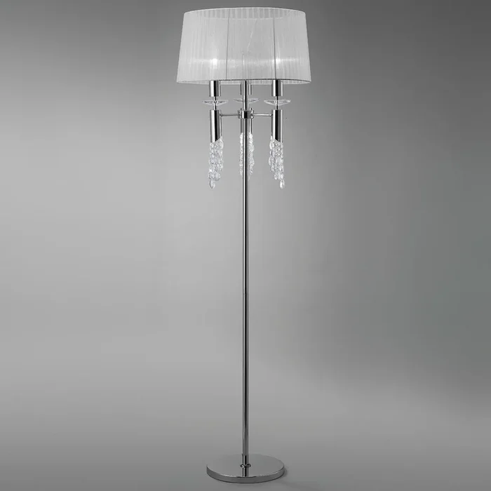 Lámpara de pie Lilja con pantalla de seda