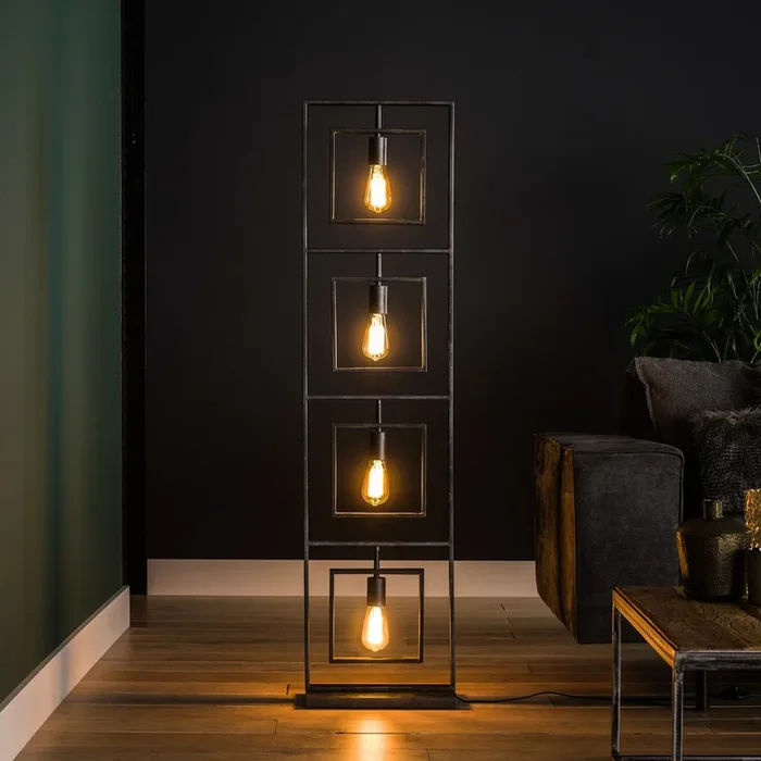 Lámpara de pie Nestoy, antracita, 4 luces