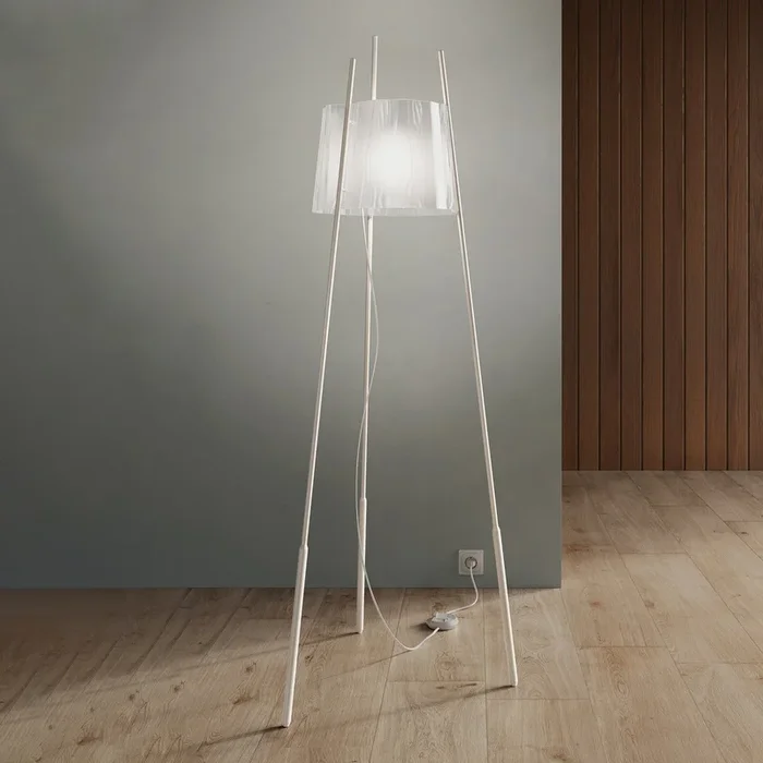lámpara de pie Tyla de kdln, blanca, altura 165 cm, con atenuador