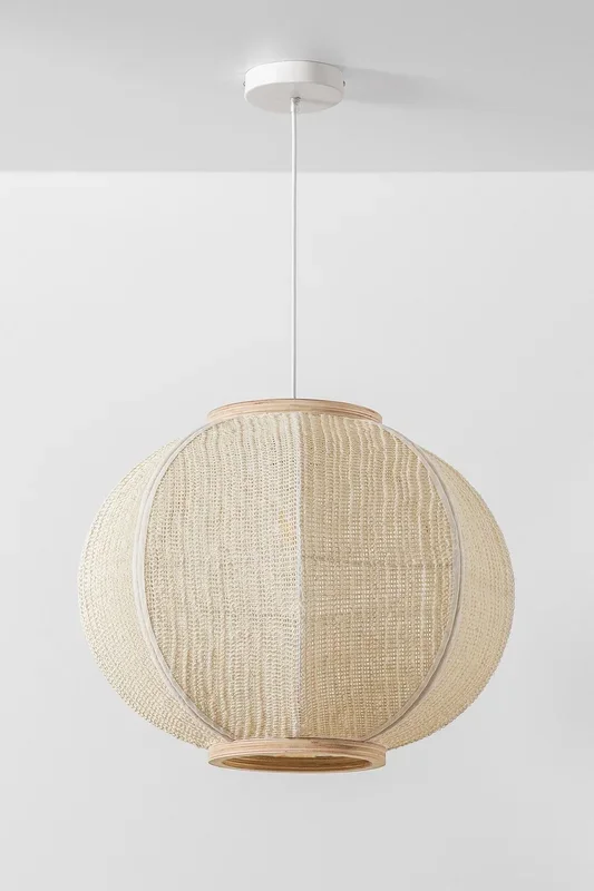 Lámpara de Techo en Lino Ziyec Ø50 cm Beige Crema – SKLUM