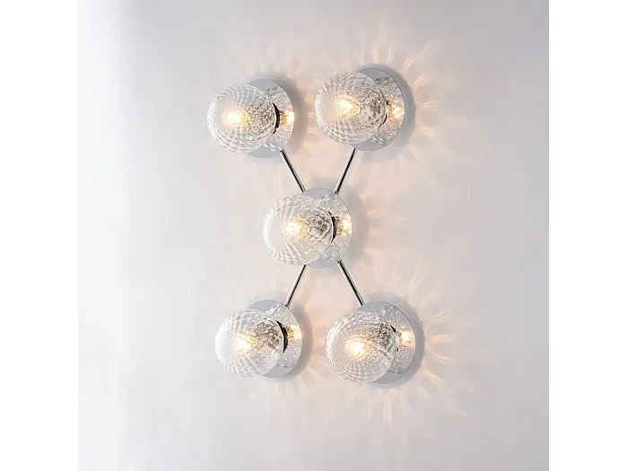 Lámpara de techo Harmony en hierro cromado pulido 5 luces L.62×42 BL285-PL5-CR
