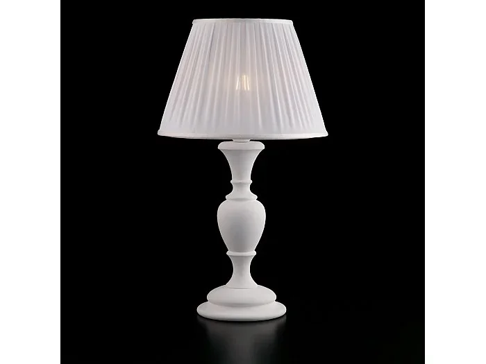 Lámpara Fiorenza Shabby de madera blanca, 1 luz con pantalla dm.35 H.62 Ø35 BL172-LM-BCO