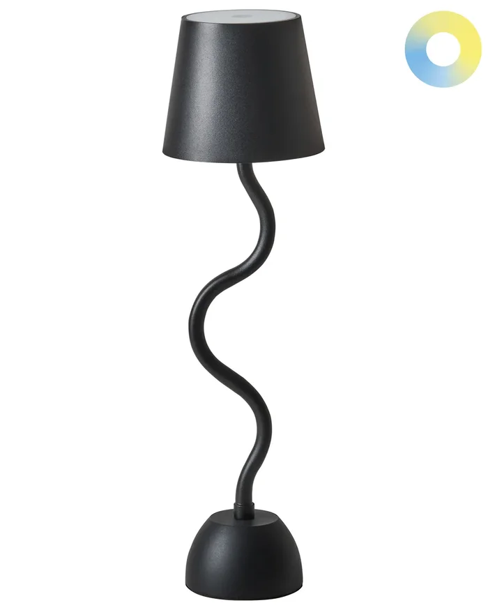 Lámpara LED inalámbrica de mesa VOUGA con regulador de intensidad Metal Negro