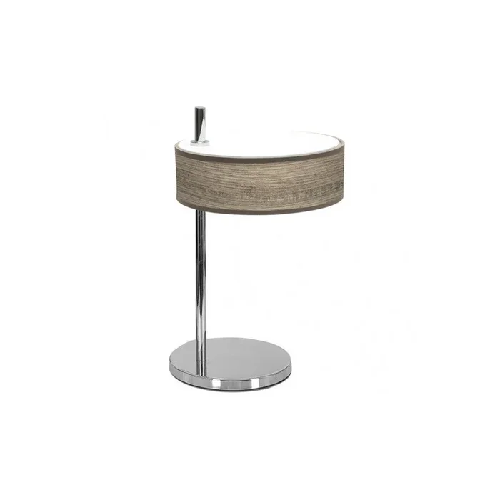 lampara sobremesa metal color cromo serie haiti 22cm