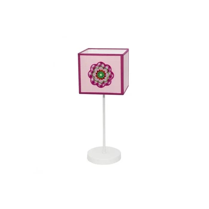 lampara sobremesa metal color rosa serie pã©talo 16cm