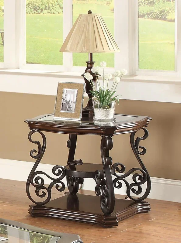 Laney Deep Merlot/Clear End Table