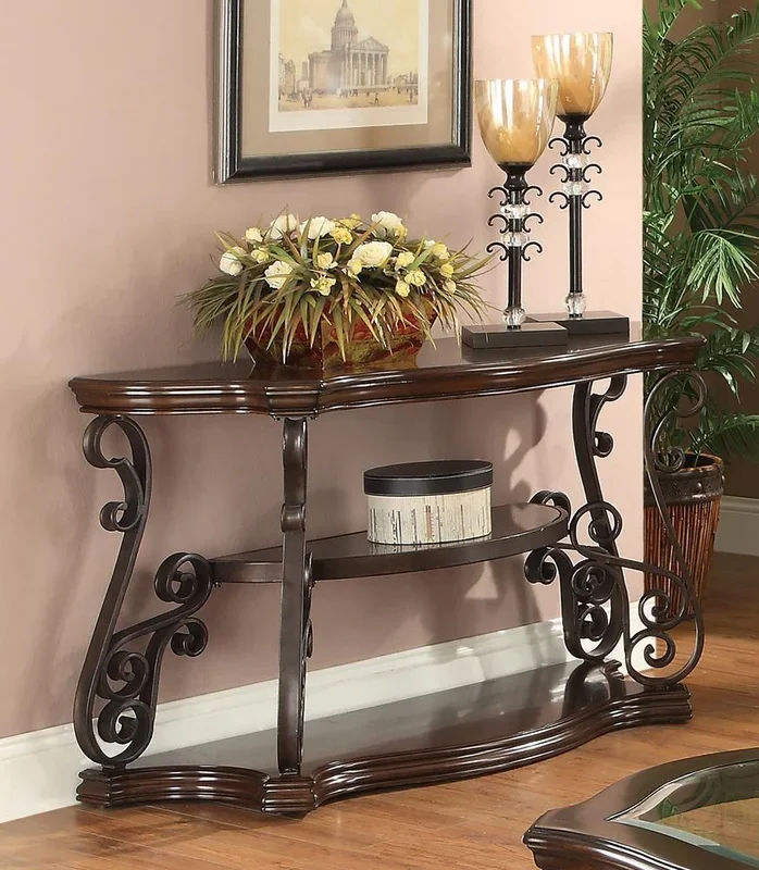 Laney Deep Merlot/Clear Sofa Table