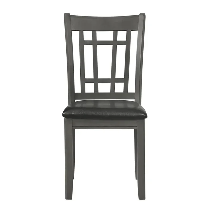 Lavon Espresso/Medium Gray Padded Dining Side Chairs, Set of 2