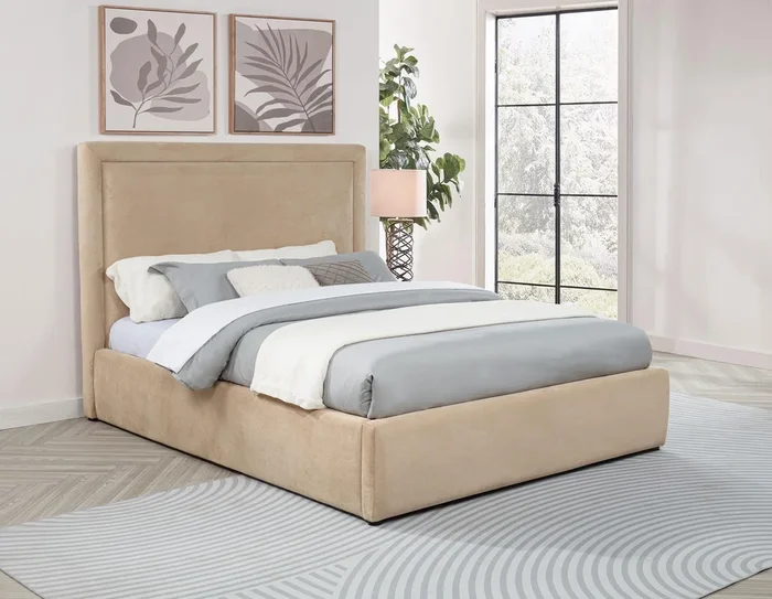 Lawson Light Saddle 55-inch Upholstered Queen Platform Bed