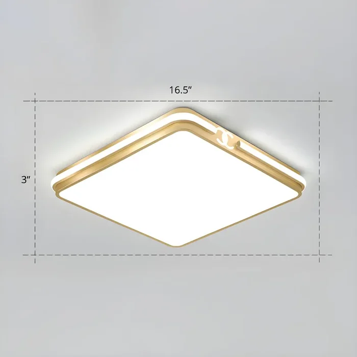 LED Iluminación de Techo de Acrílico en Dorado Lámpara de Techo Geométrica Estilo Moderno – 110 A 120 V Dorado 41,91 cm Blanco