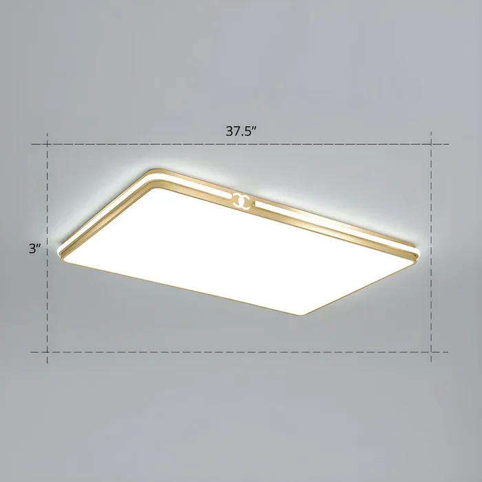 LED Iluminación de Techo de Acrílico en Dorado Lámpara de Techo Geométrica Estilo Moderno – 220 A 240 V Dorado 95,25 cm Blanco