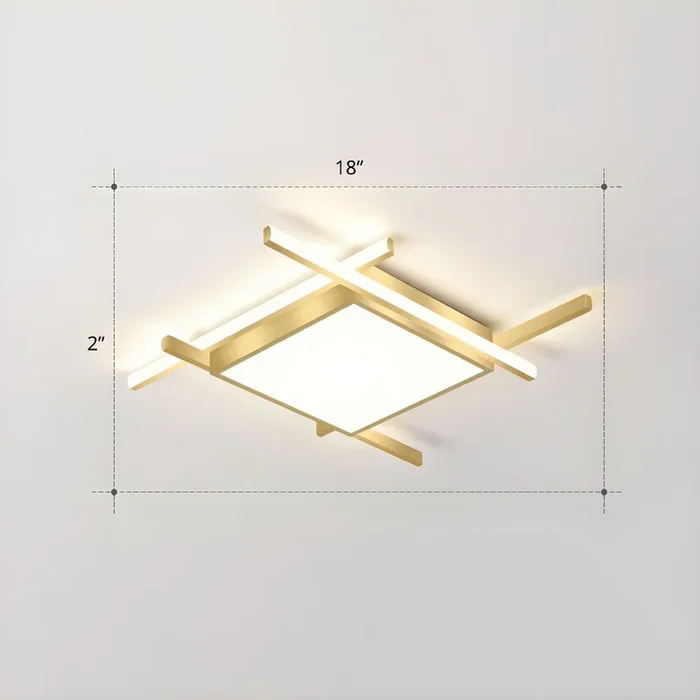 LED Iluminación de Techo Empotrada Cuadrada de Metal Lámpara de Techo Moderna en Dorado – 220 A 240 V Dorado 45,72 cm Atenuación continua