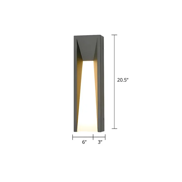 LED Luminaria de Pared Acrílica Geométrica Luz de Pared Modernista para Patio – 220 A 240 V Gris 52,07 cm