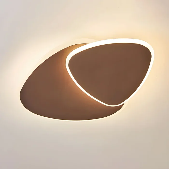 LED Luminaria de Techo Triangular Minimalista Plafón Acrílico para Sala de Estar – 110 A 120 V Café 49,53 cm Luz cálida