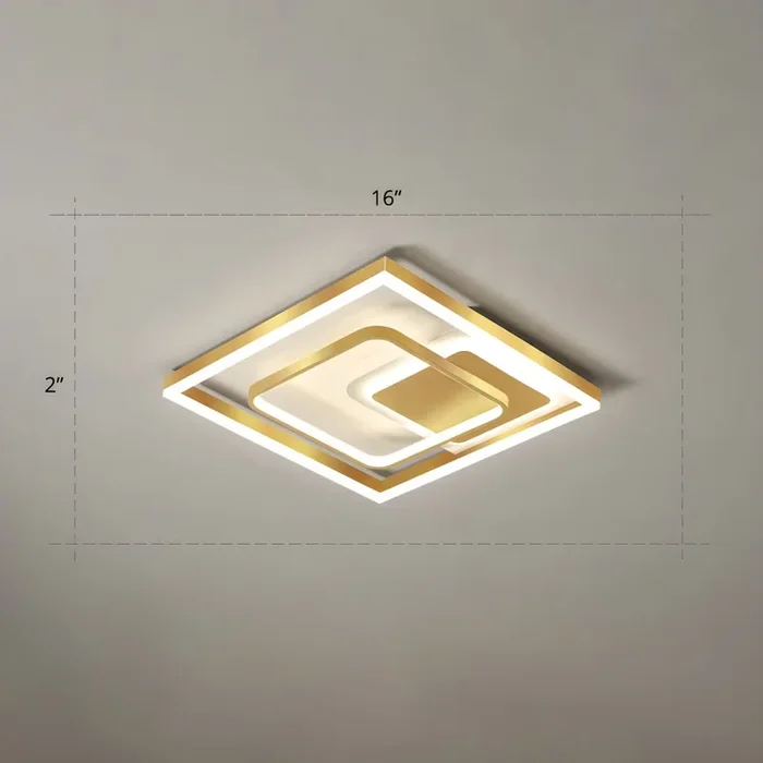 LED Luz de Techo Empotrada Metálica Moderna Lámpara de Techo en Dorado para Dormitorio – 110 A 120 V Dorado 40,64 cm Atenuación continua