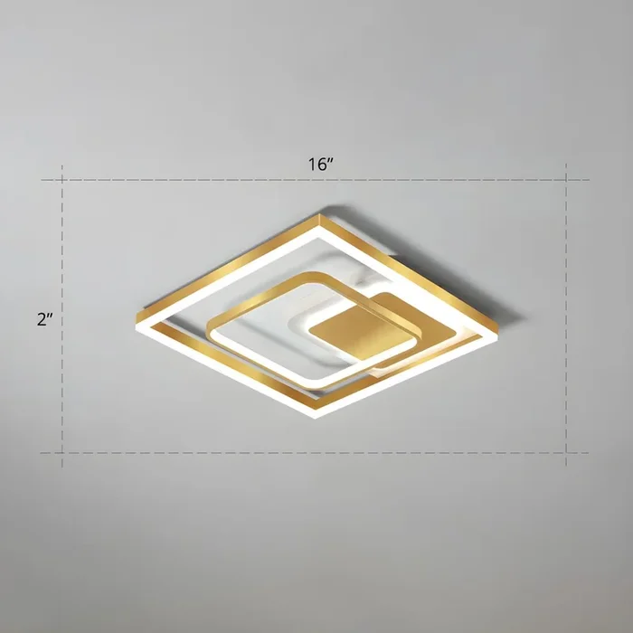 LED Luz de Techo Empotrada Metálica Moderna Lámpara de Techo en Dorado para Dormitorio – 110 A 120 V Dorado 40,64 cm Blanco