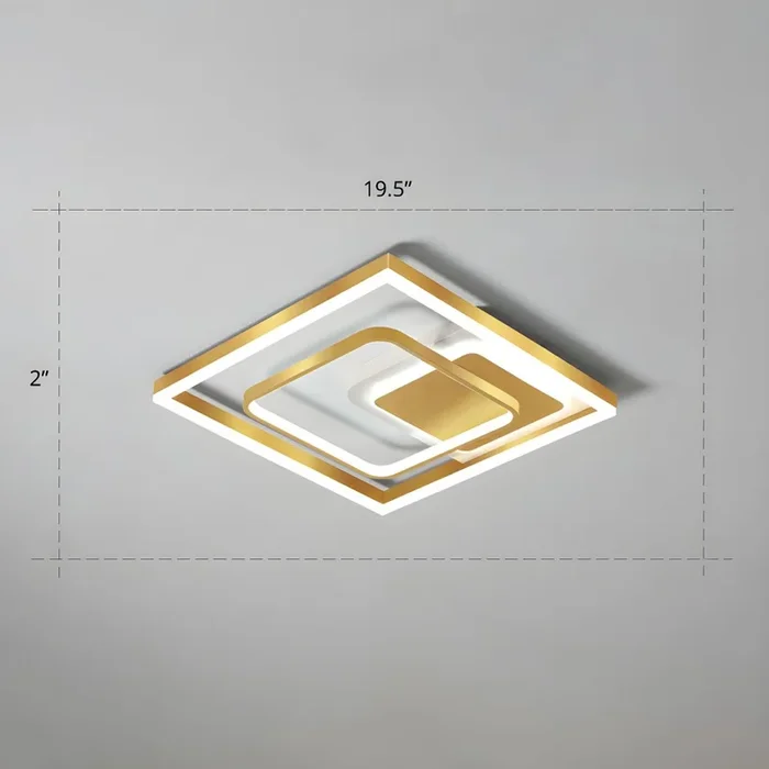 LED Luz de Techo Empotrada Metálica Moderna Lámpara de Techo en Dorado para Dormitorio – 110 A 120 V Dorado 49,53 cm Blanco