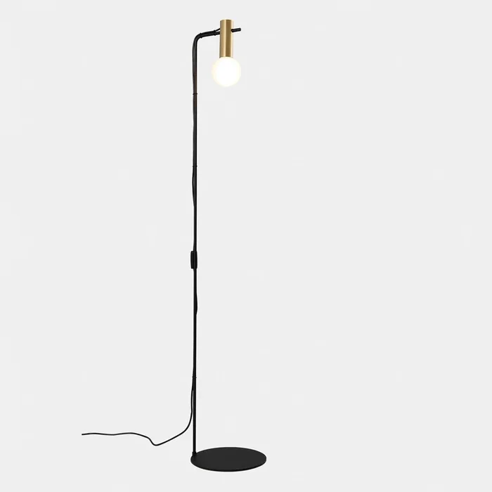LEDS-C4 Nude Single Curved lámpara pie oro/negro