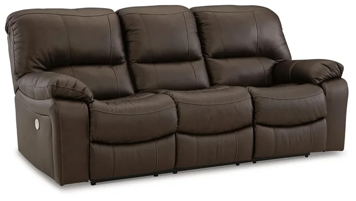 Leesworth Dark Brown Power Leather Reclining Sofa