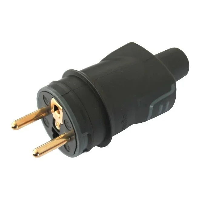 Legrand 50445 – Clavija de goma 2P+T 16A/250V IP44 negro