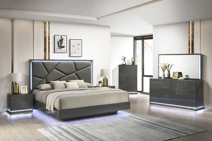 Lily Grey Platform Bedroom Set