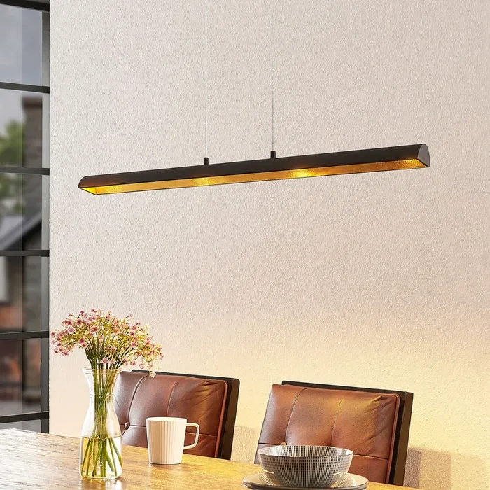 Lindby Solvina colgante de mesa comedor LED, largo