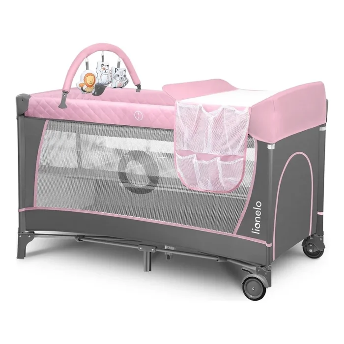 Lionelo – Cuna de viaje FLOWER Flamingo