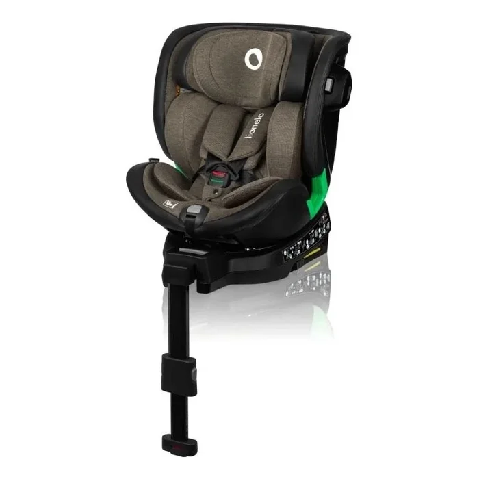 Lionelo – Silla de coche con base giratoria HARMONY i-Tamaño 40-150 cm negro/oliva