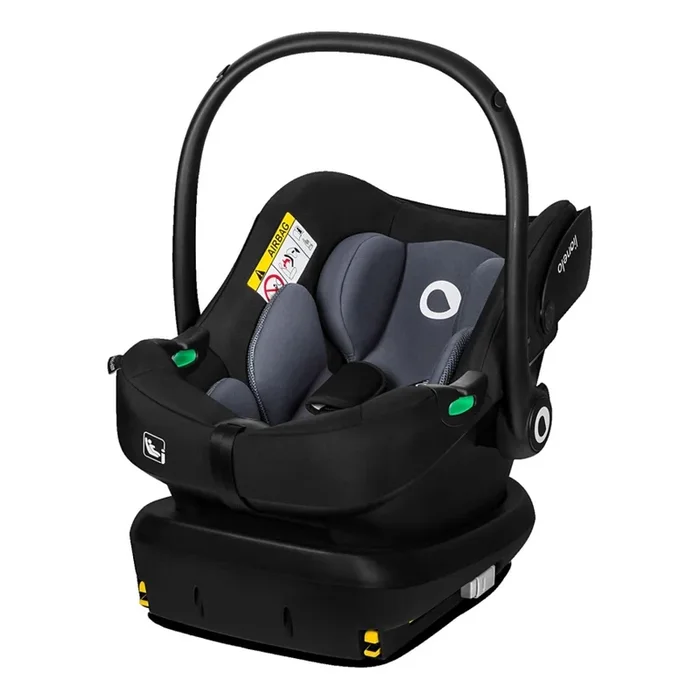 Lionelo – Silla de coche giratoria con base ASTRID SET i-Size 40-87 cm Negro/Gris