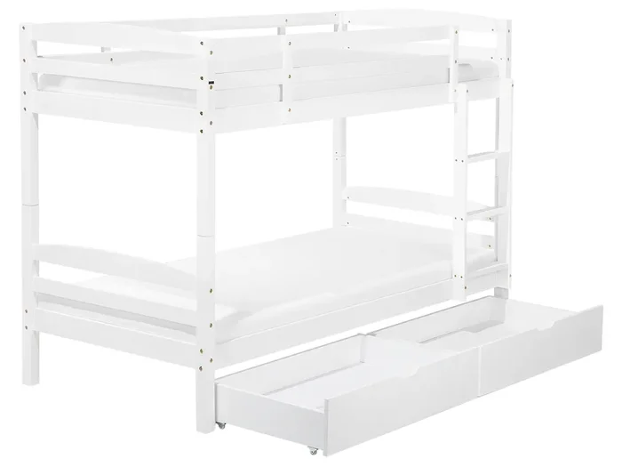 Litera con cajones Madera de pino REGAT 90 x 200 cm Blanco