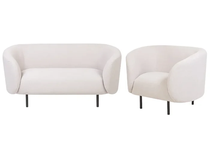 Living Room Set 3 Seater LOEN Fabric Light Beige
