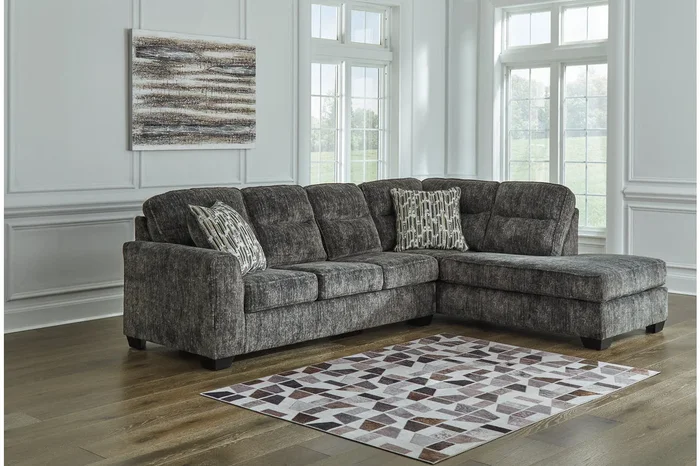 Lonoke Gunmetal 2-Piece Sectional with RAF Chaise