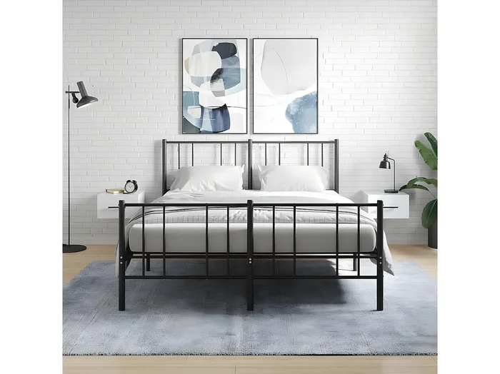 Lote de 2 Mesitas de noche de pared blanco 35x35x20 cm ES59836