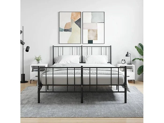 Lote de 2 Mesitas de noche madera ingeniería blanco 40x35x47,5 cm ES69876