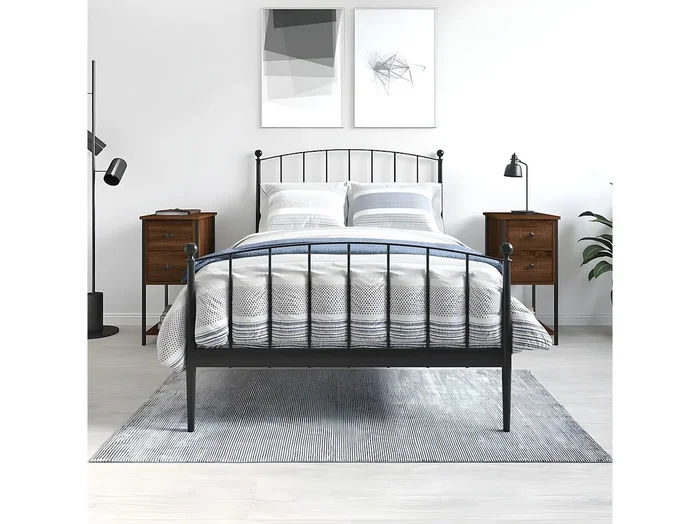 Lote de 2 Mesitas de noche madera ingeniería marrón roble 32x42x70 cm ES76328