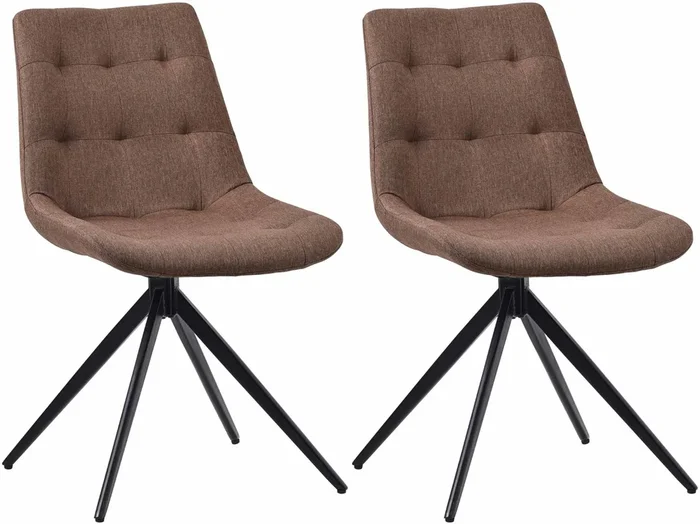 Lote de 2 sillas de comedor Merna Tela Gris topo 56X48X82 cm