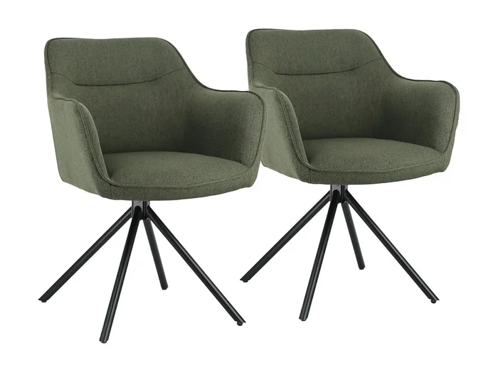Lote de 2 sillas de tela verde DANNA – HAPPY GARDEN
