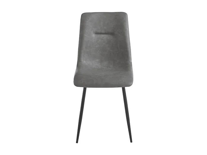 Lote de 2 sillas «Zaren» acolchadas en ecopiel antracita con estructura negra cm 45×59 90h