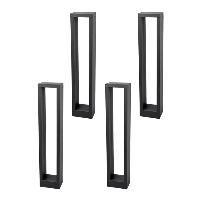Lucande, bolardo luminoso LED Jupp, juego de 4, 60 cm, antracita, IP54