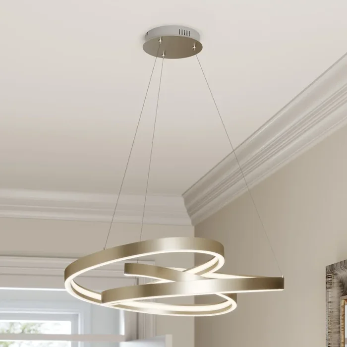 Lucande Lámpara colgante LED Gunbritt, Ø 80 cm, plata, atenuable