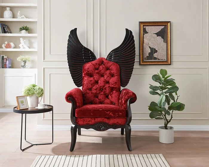 Lucifur 64″ Tall Red Chair