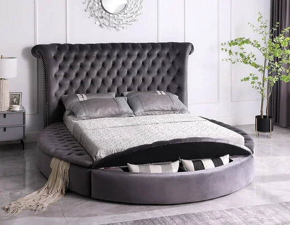 Lux Grey Queen Platform Bed
