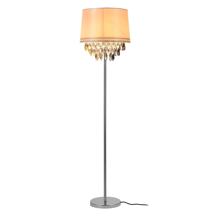 [lux.pro] Lámpara de pie – E27 / 60 W / 230 V – blanco-cromo 165cm – 40cm