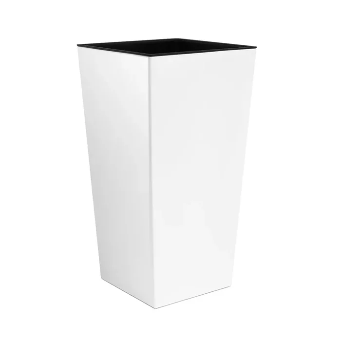 Maceta Alta Urbi 11,4 Litros, De Plastico, 19,5 X 19,5 X 37,5 Cm En Color Blanco