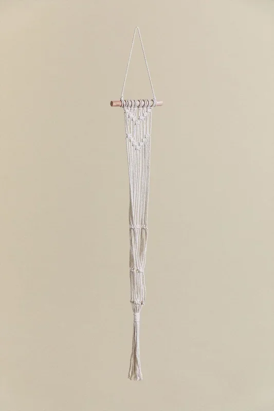 Macetero Colgante en Macramé Tutmes Beige Crema – SKLUM