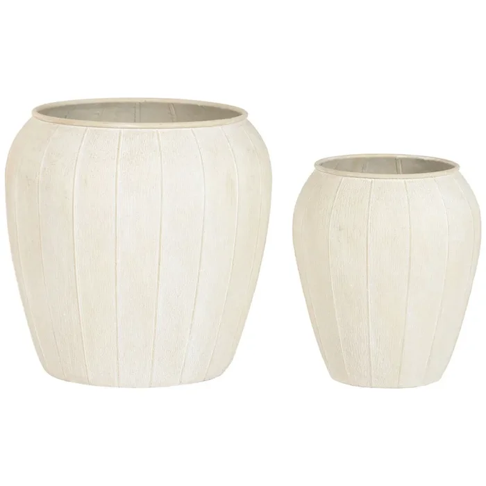 Macetero Home ESPRIT Beige Metal Scandi (2 Piezas)